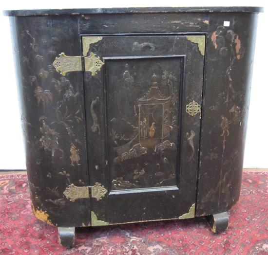 Appraisal: TH C CHINOISSERIE CABINET A th C English demi-lune cabinet