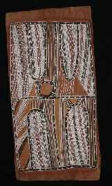 Appraisal: Yula Biri Totemic Designs My Father ochre on bark x