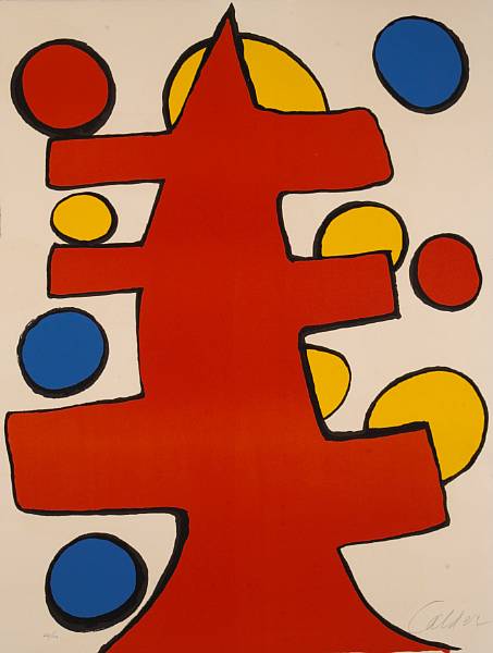 Appraisal: Alexander Calder American - Untitled Red Tree s Lithograph printed