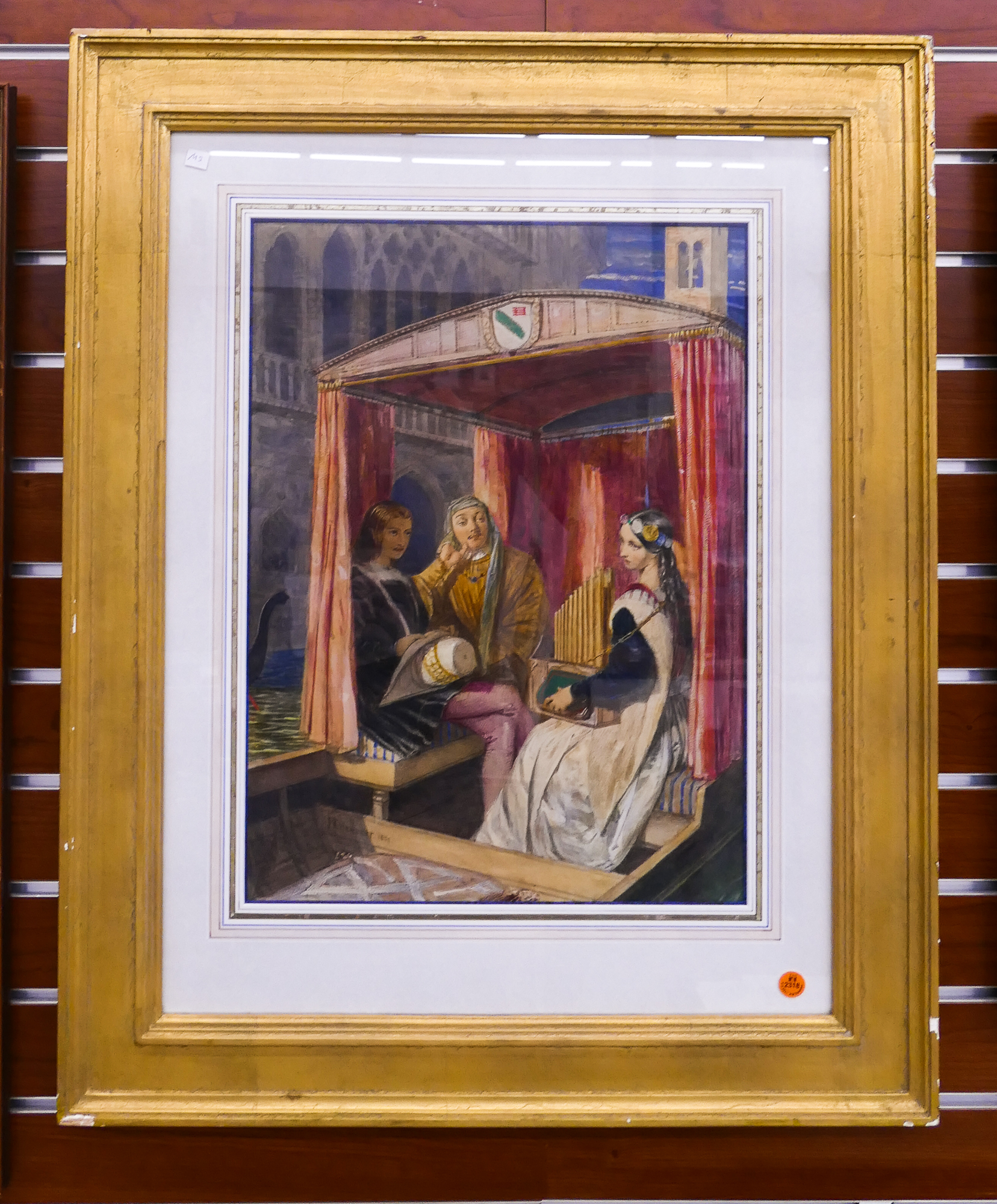 Appraisal: J R Herbert Venetian Gondola Scene Watercolor Framed- x ''