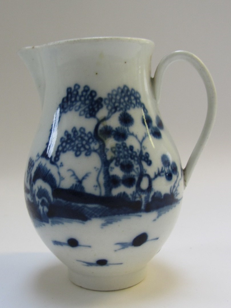 Appraisal: A Worcester blue and white sparrow beak milk jug circa