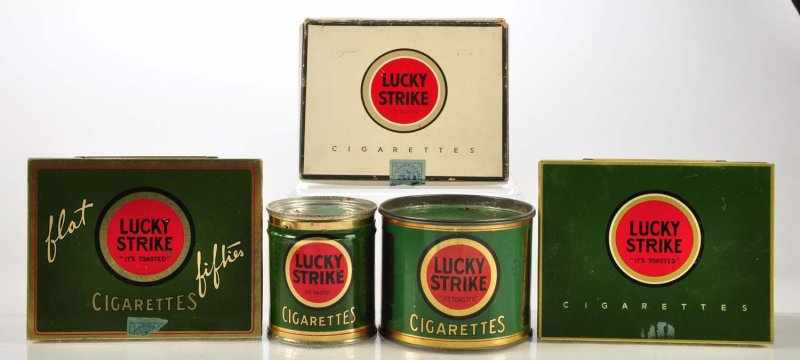 Appraisal: Lot of Lucky Strike Cigarettes Description Fine lot includes two