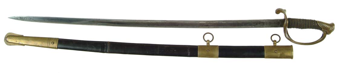 Appraisal: INSCRIBED MODEL FOOT OFFICERS SWORD blade is marked PARIS and