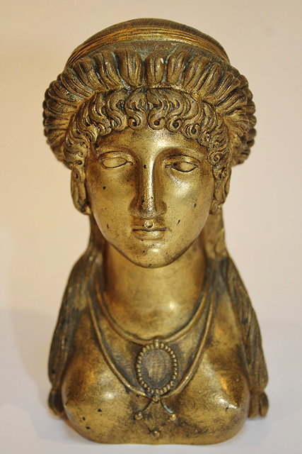 Appraisal: AN ANTIQUE FRENCH GILT BRONZE BUST of an Egyptian Revival