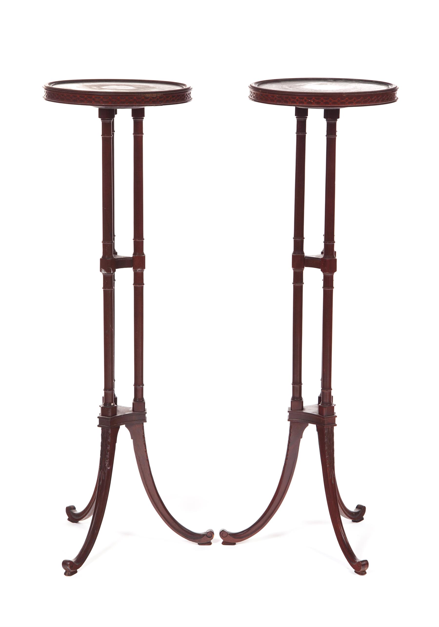 Appraisal: PAIR OF CLASSICAL-STYLE FERN STANDS American nd half- th century