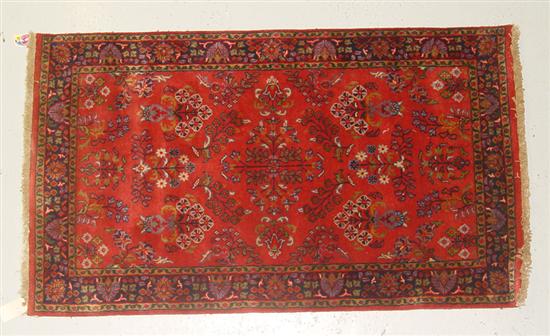 Appraisal: Sarouk Wool on Cotton Oriental Rug Mid th Century Wine