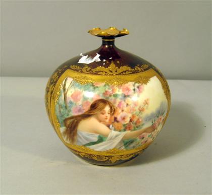 Appraisal: Small Vienna style porcelain cabinet vase early th century Of