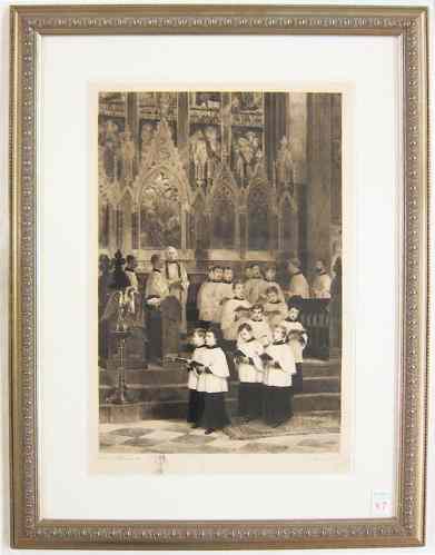 Appraisal: JAMES S KING New Jersey - ORIGINAL ETCHING ''The Choir