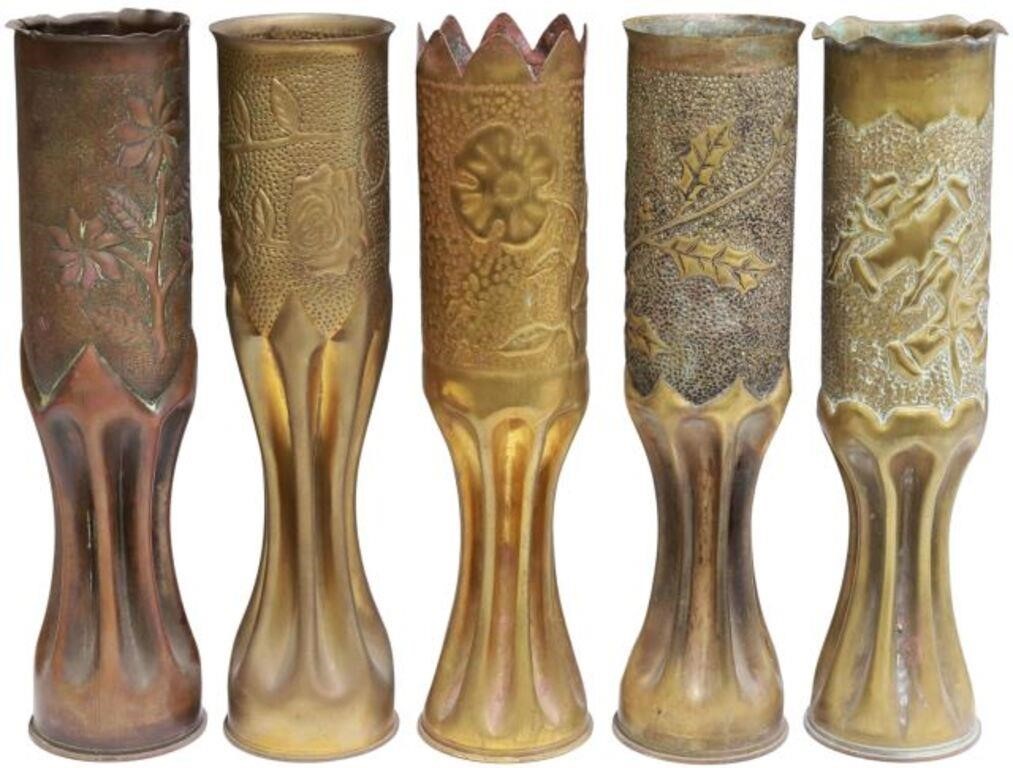 Appraisal: lot of French WWI-era trench art vases fashioned from artillery