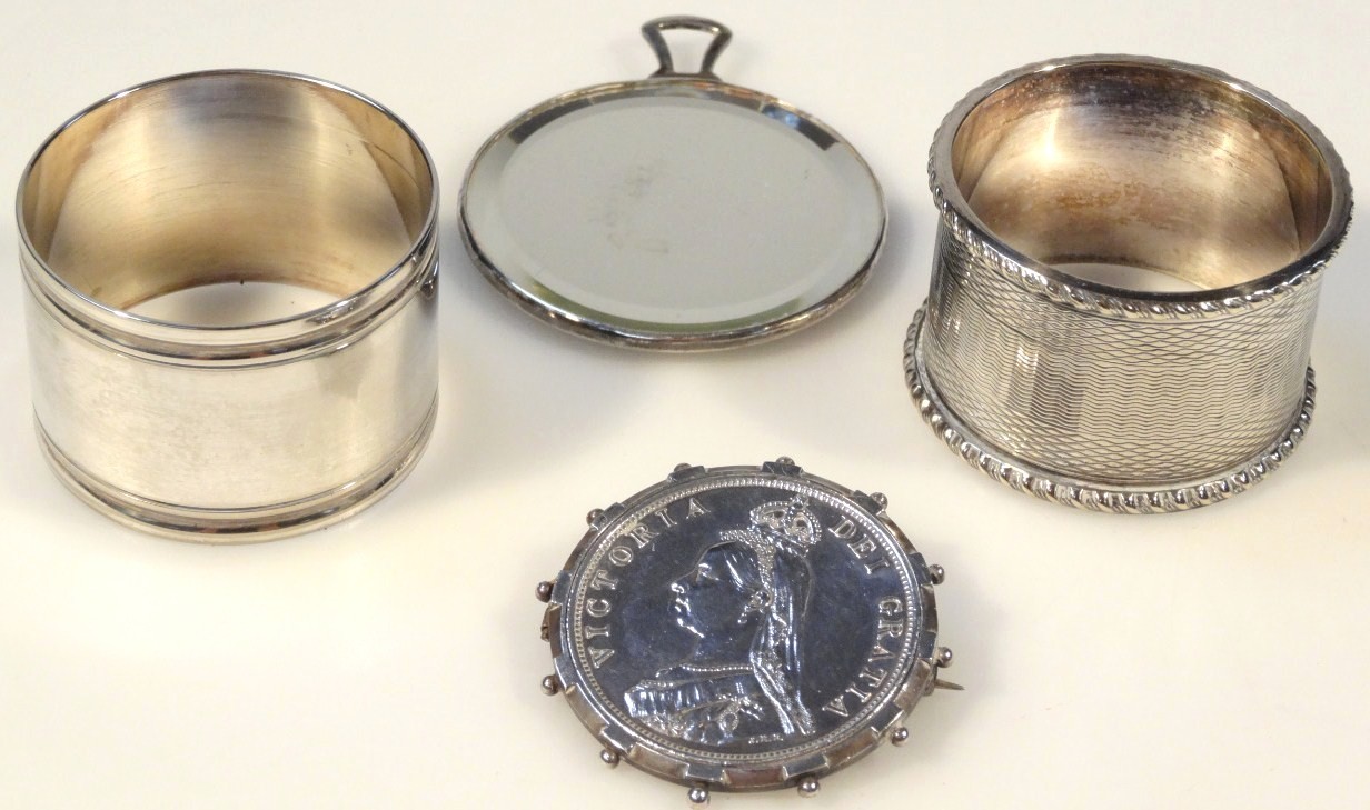 Appraisal: Various silver to include an crown in a pin back