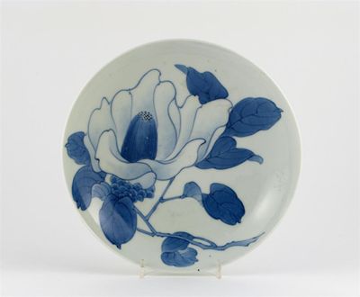 Appraisal: A Japanese blue and white Nabeshima dish painted with a