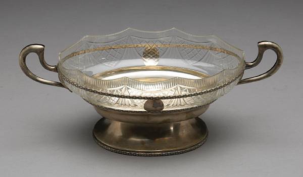 Appraisal: An Austrian standard silver and cut glass centerpieceSecond quarter th