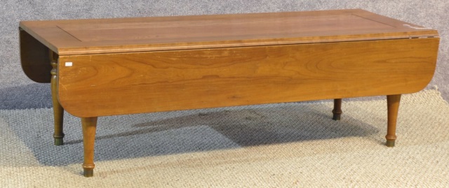 Appraisal: Cherry Drop-Leaf Coffee TableWith turned legs x x having leaves