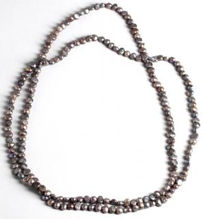 Appraisal: Freshwater Black Pearl Necklace Can be worn as single or