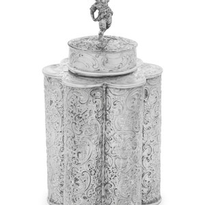 Appraisal: An Austro-Hungarian Silver Tea Caddy Late th Early th Century