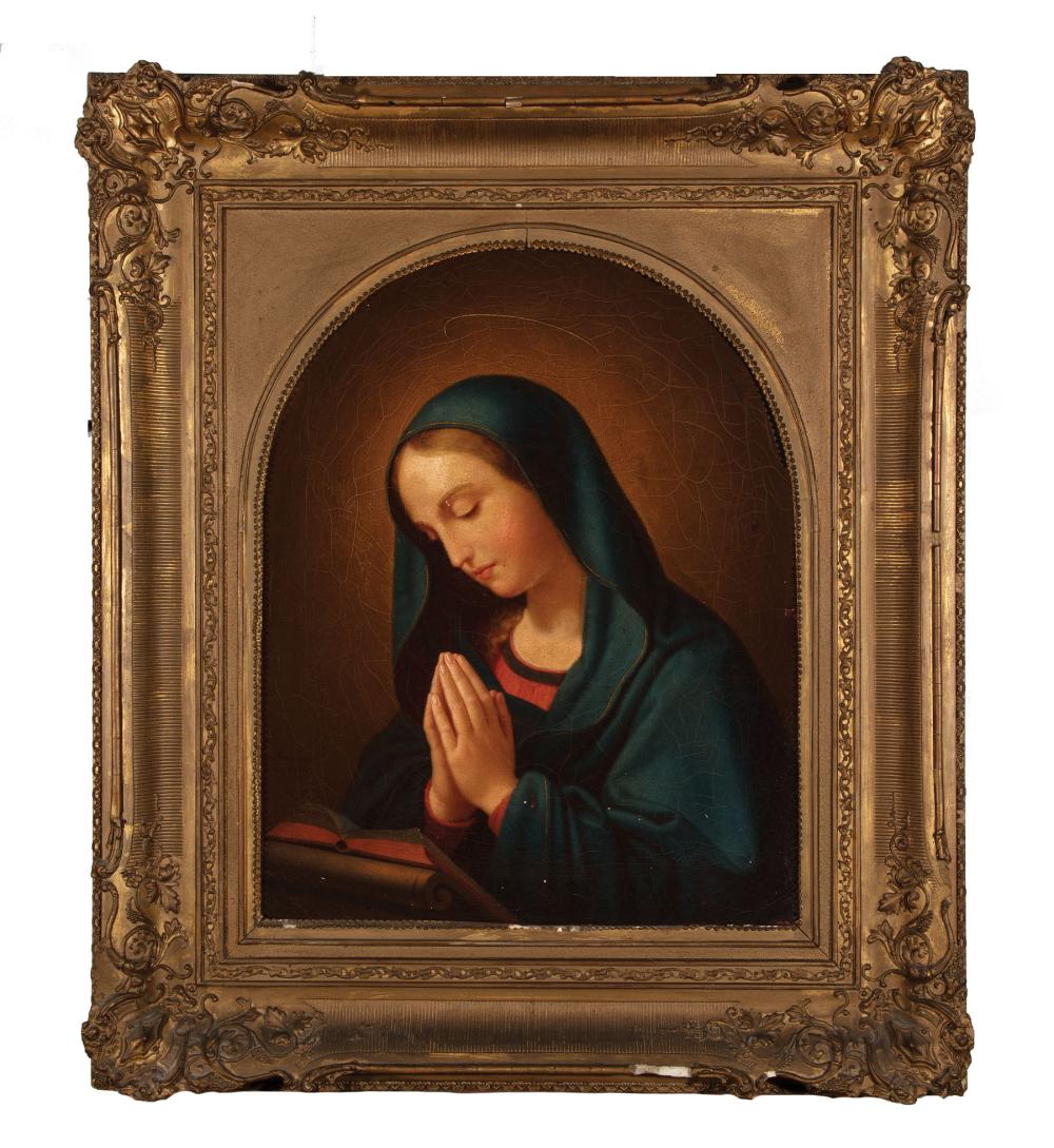 Appraisal: Continental School th c Mary in Prayer oil on canvas