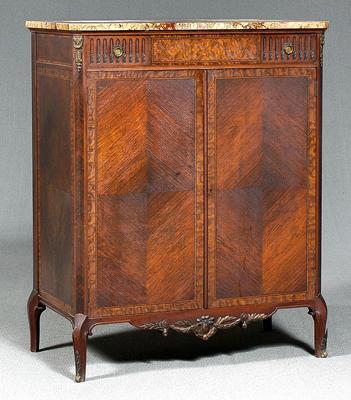 Appraisal: Louis XVI style marble-top linen chest with variegated marble top