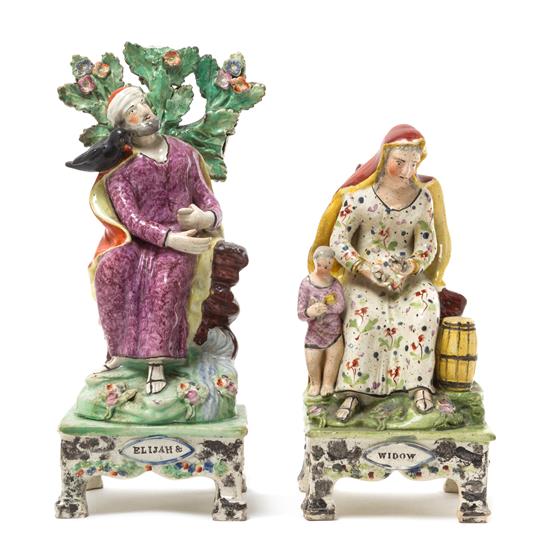 Appraisal: Sale Lot Two Staffordshire Figures manner of obadiah sherratt early