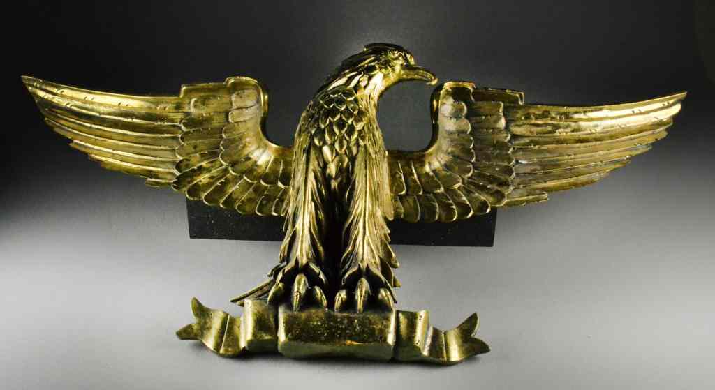 Appraisal: American Brass Eagle SculptureDepicting an eagle with spread wings mounted