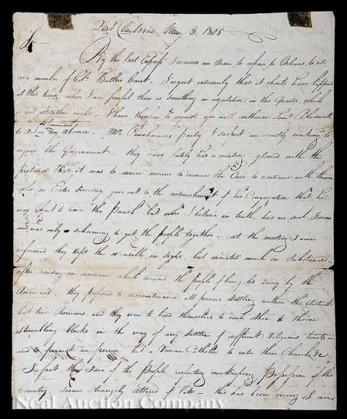 Appraisal: Autograph Letter Signed from Captain Edward Turner to Governor William