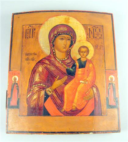 Appraisal: Russian icon Our Lady of Smolenskaya th century Depicting the