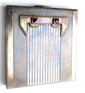 Appraisal: Art Deco signed Cartier sterling k compact face set with