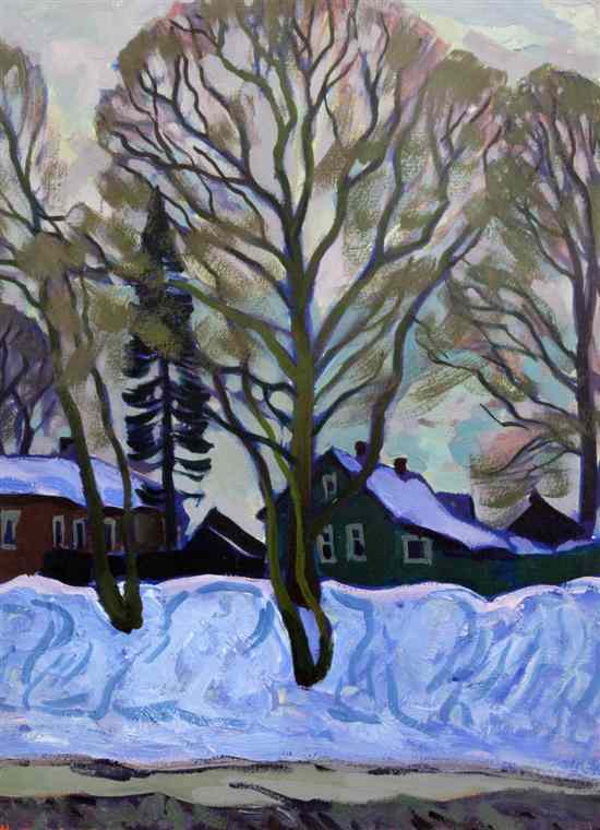 Appraisal: Yuri Matushevski Russian - oil on board Trees and houses