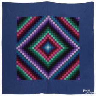 Appraisal: Pennsylvania Amish pieced sunshine and shadow quilt ca initialed by