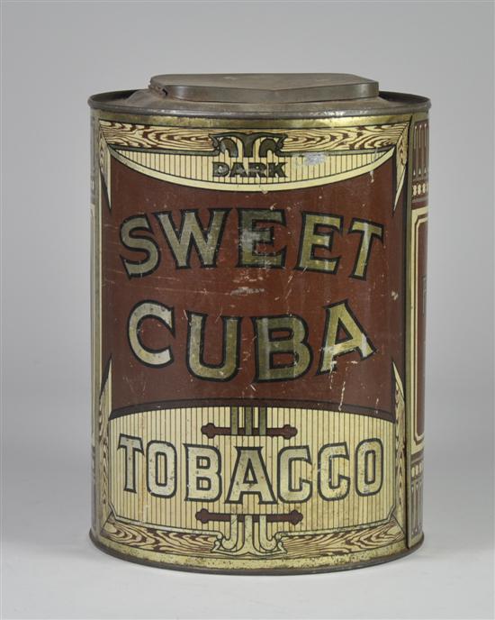 Appraisal: Sweet Cuba Store Tobacco Tin Circa Hinged square top on