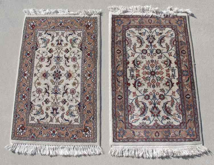 Appraisal: TWO HAND KNOTTED SINO-PERSIAN WOOL RUGS '' X '' each