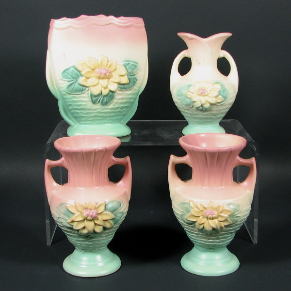 Appraisal: Hull Water Lily - Vases Lot of four Water Lily