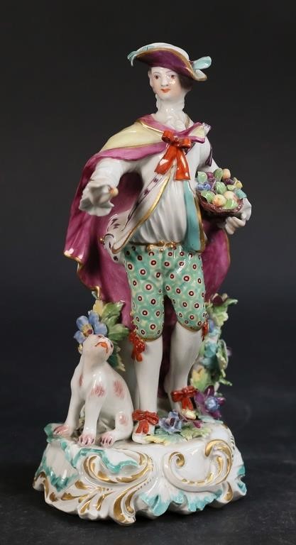 Appraisal: DERBY PORCELAIN FIGURE DRESDEN SHEPHERDDerby porcelain figure Dresden Shepherd H