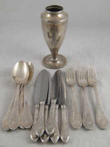 Appraisal: A part canteen of Soviet silver flatware comprising each table