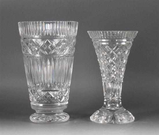 Appraisal: Waterford crystal vase and similar trumpet vase vase - in