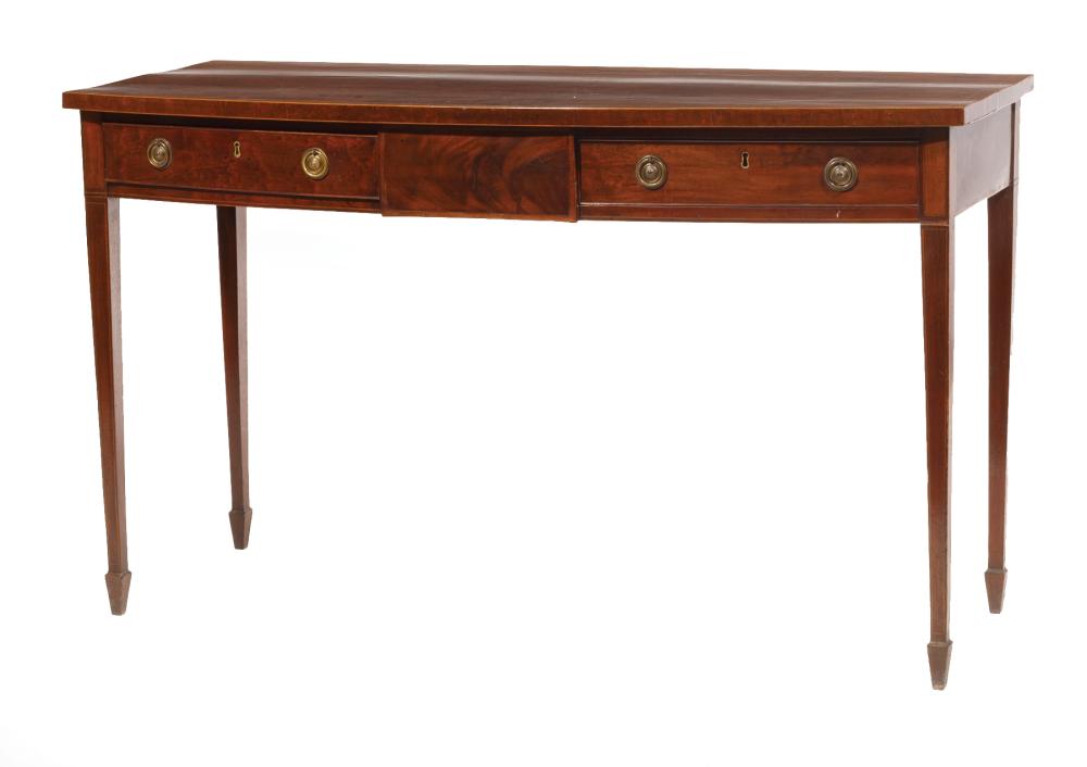 Appraisal: George III Inlaid Mahogany Serving Table th c bowfront with