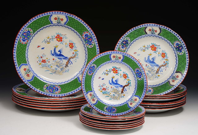 Appraisal: A collection of eighteen Minton's Asiatic pheasant pattern platescomprising six