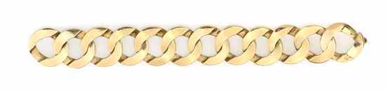 Appraisal: A Karat Yellow Gold Link Bracelet in a circular curb