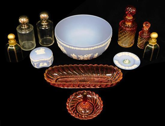 Appraisal: GLASS Glass and ceramic vessels including Baccarat eleven pieces four