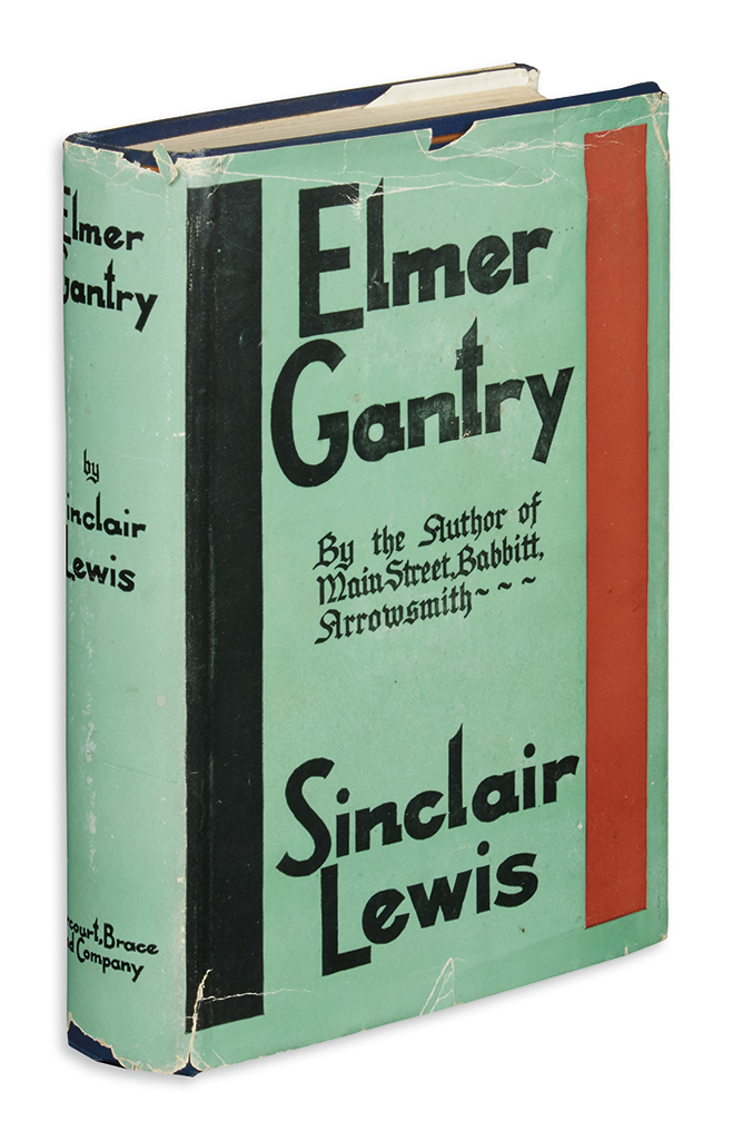 Appraisal: LEWIS SINCLAIR Elmer Gantry vo publisher's orange-stamped blue cloth dust