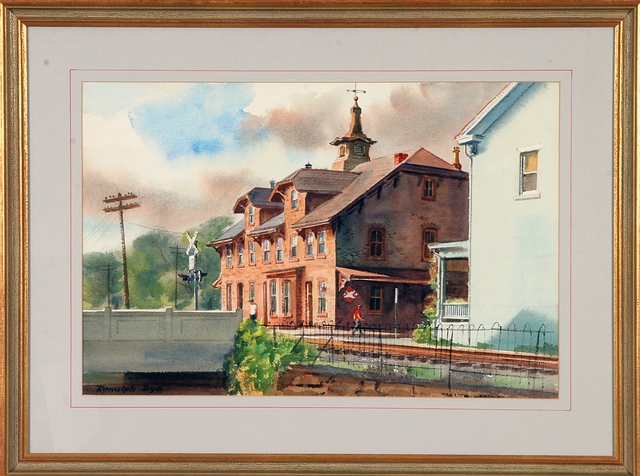 Appraisal: Lambertville Station watercolor x sight SLL title and artist on