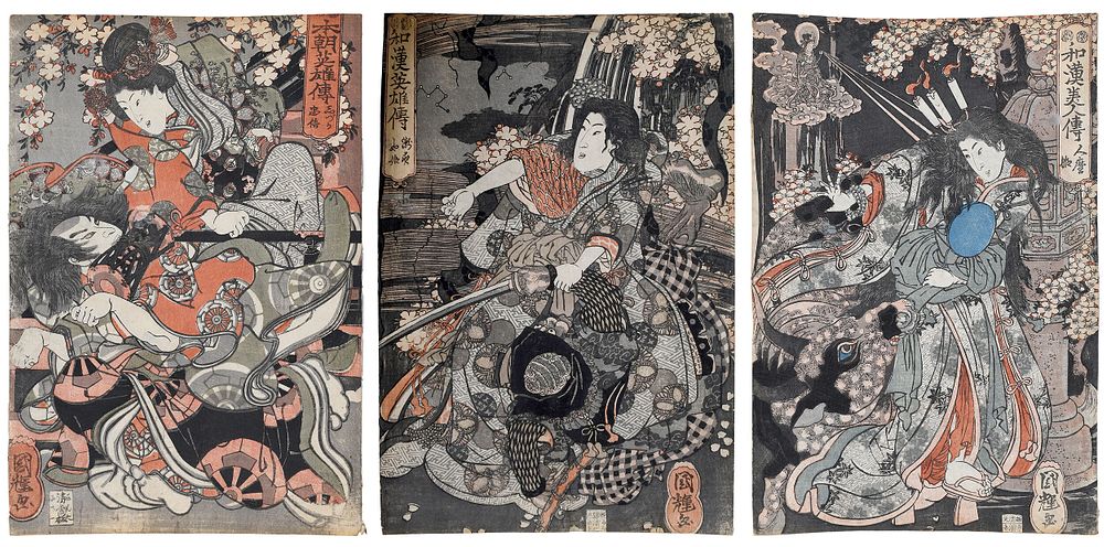 Appraisal: Utagawa Kuniteru Japanese - Three two from the series Wakan