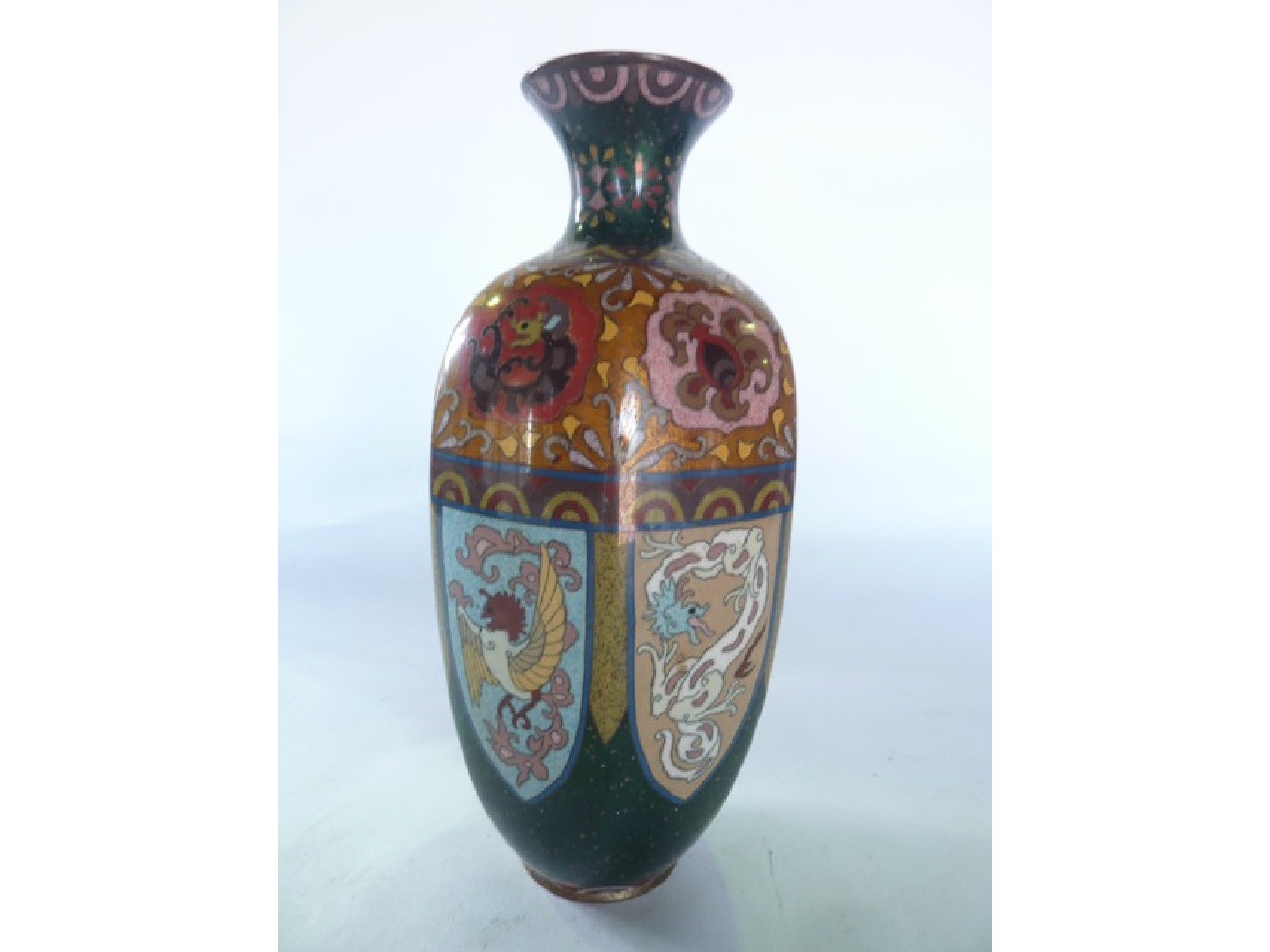 Appraisal: A Chinese cloisonn enamelled vase of rounded hexagonal form with