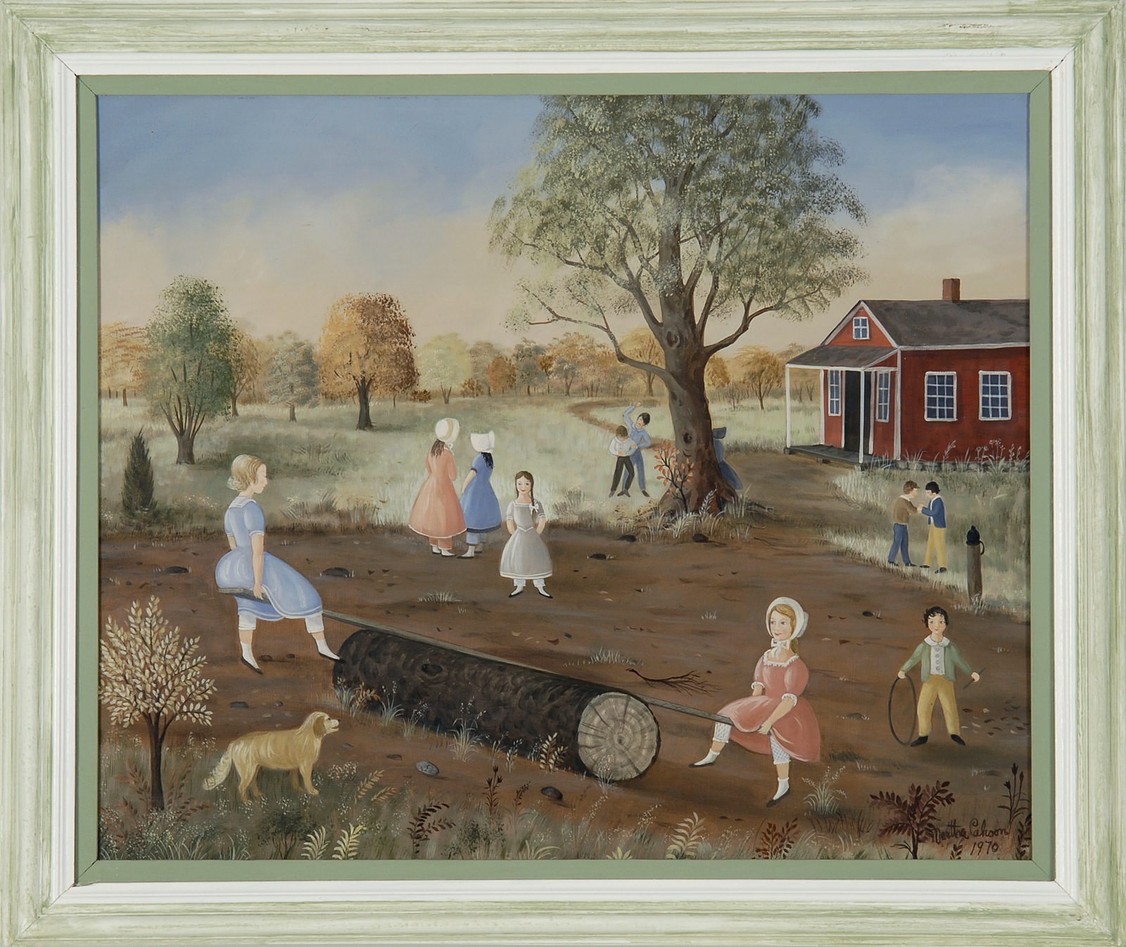 Appraisal: MARTHA FARHAM CAHOONAmerican - th century schoolyard scene with girls