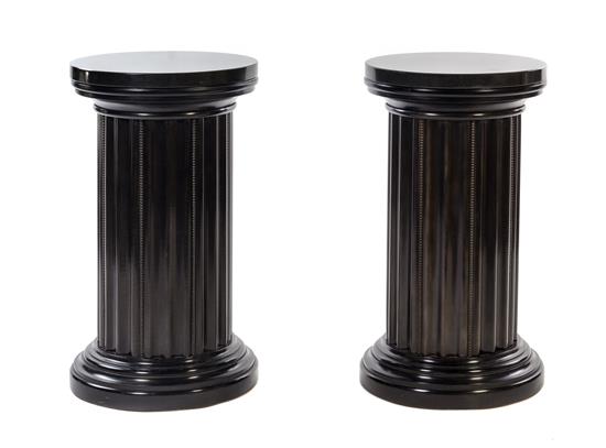 Appraisal: Sale Lot A Pair of Ebonized Oak Pedestals each of