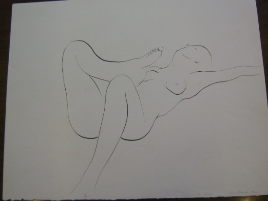 Appraisal: MARY FRANK Group of drawings Female Nude in Repose ink