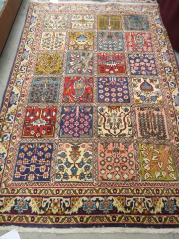 Appraisal: Tabriz Persian Handmade Rug panel designs floral border ' x