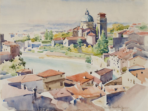 Appraisal: VERNON HOWE BAILEY Verona Italy Watercolor on buff wove paper