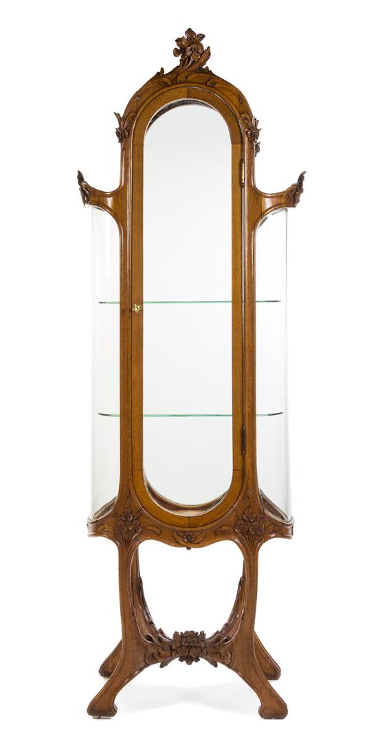 Appraisal: Sale Lot A Spanish Art Nouveau Oak Vitrine joan busquets