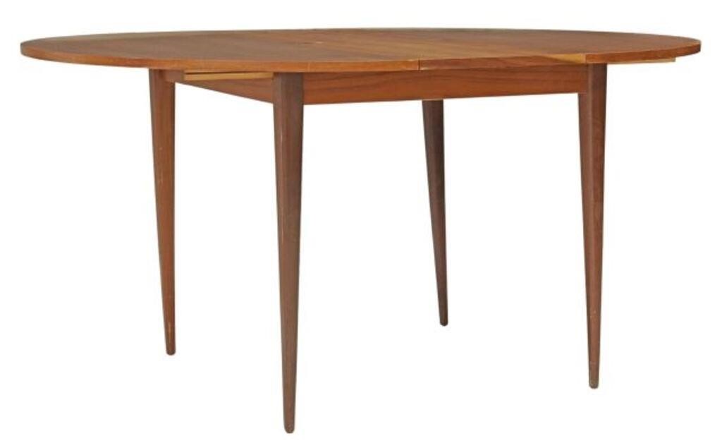 Appraisal: Mid-century modern teak extension table c s round top opening