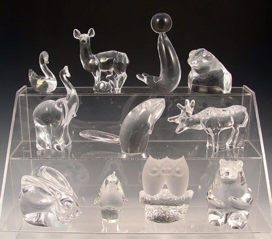 Appraisal: GLASS MENAGERIE SWEDISH CRYSTAL ANIMALS pieces to include Mats Johansson